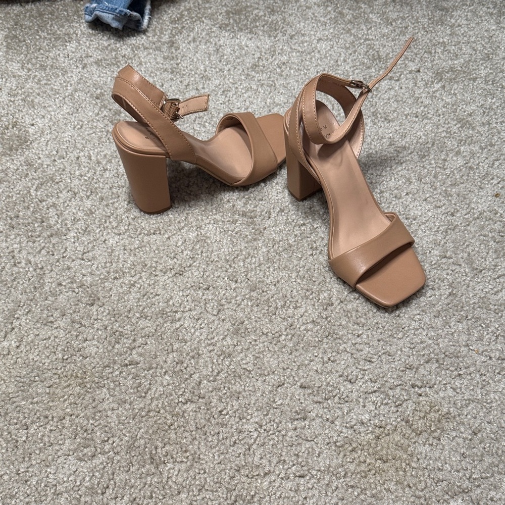 A New Day tan block heels